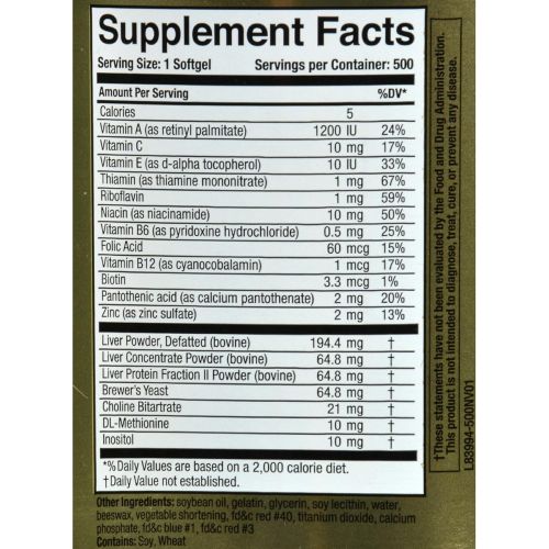  Naturally Vitamins Marlyn Hep-Forte - 500 Softgels