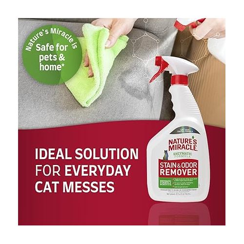  Nature’s Miracle Stain And Odor Remover Cat 32 Ounces, Odor Control Formula