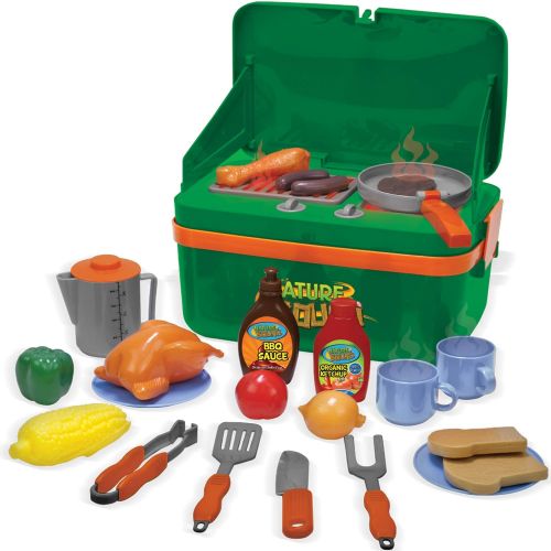  Nature Bound BBQ Grill Cookout Camp Stove with Sizzling Lights & Sounds, Play Utensils, & Play Food