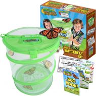 Nature Bound Butterfly Growing Habitat Kit - with Voucher to Redeem Live Caterpillars for Home or School Use - Green Pop-Up Cage 12-Inches Tall