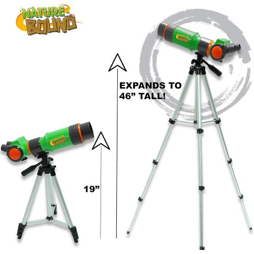  [아마존베스트]Nature Bound Telescope for Kids and Beginners, 16X Magnification and 15mm Lens for Indoor and Outdoor Use - Adjustable Tripod Included - for Kids Ages 6+, Green (NB538)