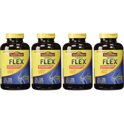 네이쳐 메이드 Nature Made TripleFlex - Glucosamine Chondroitin and MSM - 4 Bottles, 170 Caplets Each