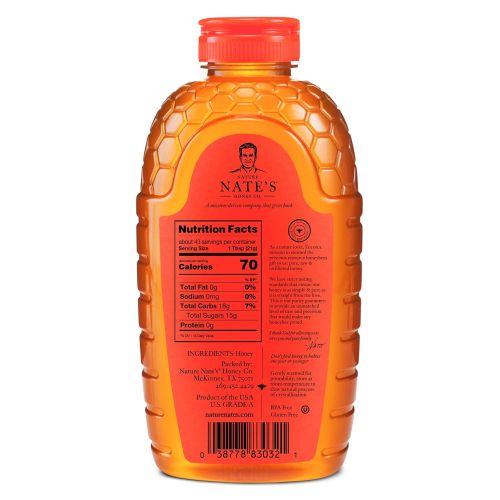  [무료배송]Nature Nate's Nature Nate’s 100% Pure, Raw & Unfiltered Honey; Squeeze Bottle; Award-Winning Taste, 32 Oz.