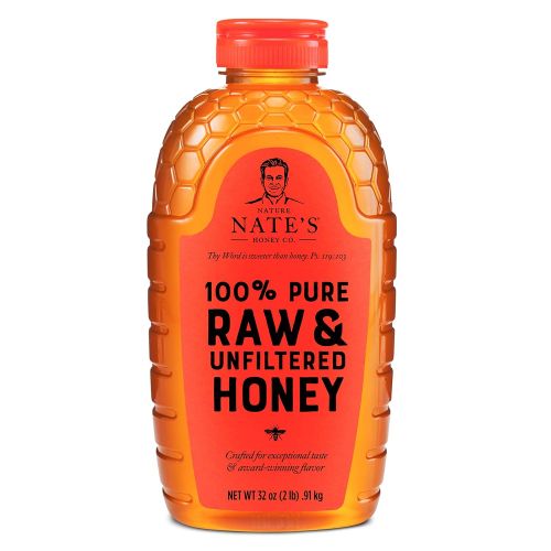  [무료배송]Nature Nate's Nature Nate’s 100% Pure, Raw & Unfiltered Honey; Squeeze Bottle; Award-Winning Taste, 32 Oz.