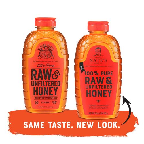  [무료배송]Nature Nate's Nature Nate’s 100% Pure, Raw & Unfiltered Honey; Squeeze Bottle; Award-Winning Taste, 32 Oz.