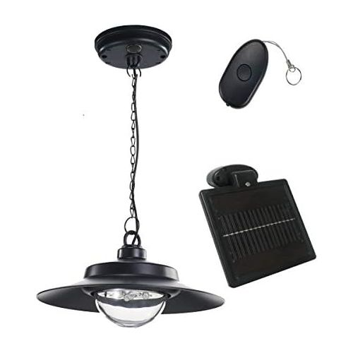  [아마존베스트]Nature Power 21030 Hanging Solar Powered LED Shed Light with Remote Control, Black Finish