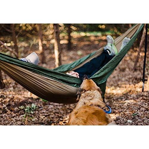  NATUREFUN Ultraleicht Reise Camping Hangematte | 300 kg Tragfahigkeit, (275 x 140 cm) Fallschirmnylon | 2 x Premium Karabiner, 2 x Nylonschlingen inklusive | Fuer den Outdoor Indoor