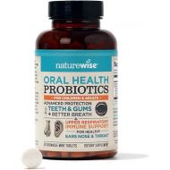 NatureWise Oral Probiotics for Teeth & Gums & Fresh Breath* - Chewable Probiotic - Non-GMO Sugar-Free Mint Tablet - Dental Probiotic for Kids & Adults w/ BLIS K12 & M18 - 50 Count[50-Day Supply]