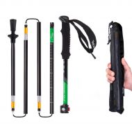 Naturehike Foldable Trekking Pole, Collapsible and Adjustable Hiking Walking Stick Poles for Outdoor Climbing with Lever Lock and Carry Sack(5-Section)