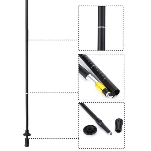  Naturehike 1pc Folding Collapsible Trekking Pole Climbing Stick with EVA Foam Handle, Ultralight Adjustable Alpenstocks, for Travel Hiking Climbing Backpacking Walking