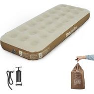 Naturehike Air Mattress Single with Foot Pump, 74 * 31in Inflatable Mattress for Home, Camping, Guests, Travel, Formaldehyde- Free, Morning View Serie