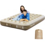 Naturehike Luxury Air Mattress Queen Size with Removable Built-in Electric Pump, 79 * 59in Extra Wide Inflatable Mattress for Home, Camping, Guests, Travel, Formaldehyde- Free, Morning View Series