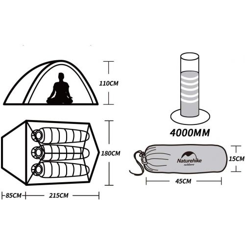  Naturehike Neu Cloud-up 3 Upgrade Ultraleichtes Zelte 3 Personen Zelt 3-4 Saison fuer Camping Wandern