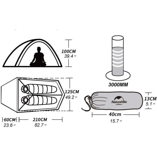  Naturehike Cloud-up 2 Upgrade Ultraleichtes Zelte Doppelten 2 Personen Zelt 3-4 Saison fuer Camping Wandern