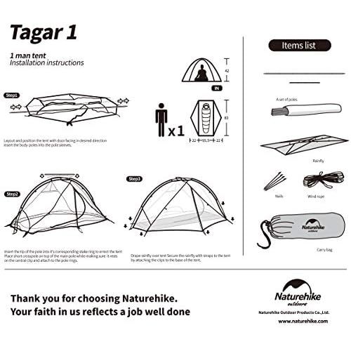  Naturehike Tagar Ultraleicht Rucksack Zelt eine Ebene Radfahren Zelt fuer 1/2 Person