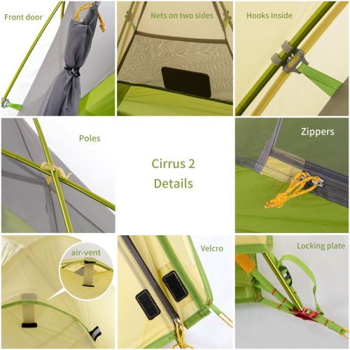  Naturehike Cirrus 2 Personen Zelt 20D Silikon Stoff F doppelten 3 Saison Camping hking Zelt