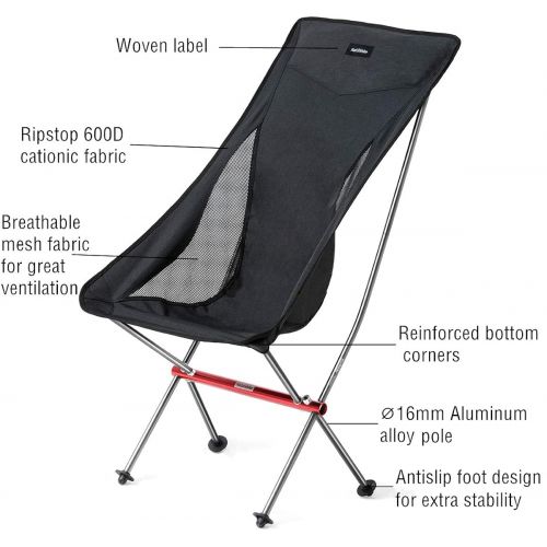  Naturehike Ultralight Portable Folding High Back Camping Chair Heavy Duty 330lbs Capacity,Make Back Fully Relaxed,Compact for Outdoor Camp,Fishing,Picnic,Lightweight Backpacking,Tr캠핑 의자