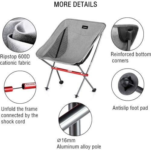  Naturehike Ultralight Portable Folding Low Back Camping Chair Heavy Duty 330lbs Capacity, Compact for Outdoor Camp,Fishing,Backpacking,Beach,Hiking,Music Festival, Travel캠핑 의자