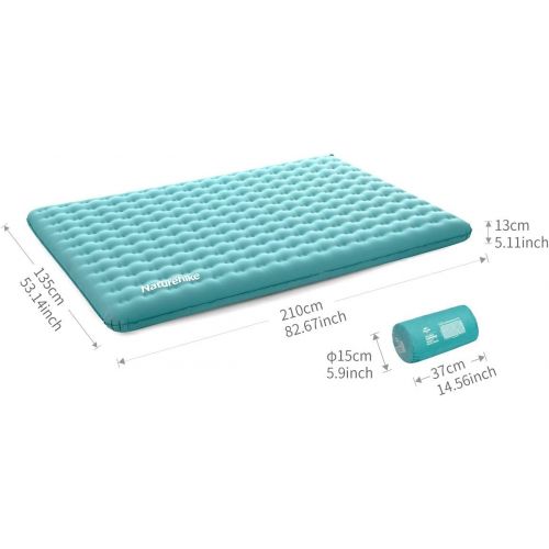  Naturehike Double Sleeping Pad Inflatable Air Mattress Lightweight Compact Backpacking Sleeping Mat (Blue)