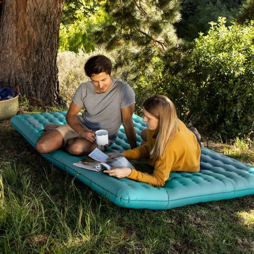  Naturehike Double Sleeping Pad Inflatable Air Mattress Lightweight Compact Backpacking Sleeping Mat (Blue)