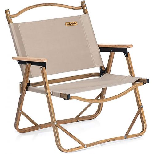  Naturehike Camping Folding Ultralight Chair Outdoor Furniture Backpacking Chair with Wooden Handle Aluminum Bracket Stable Collapsible Camp Chair for Outdoor Hiking,Fishing,Picnic,