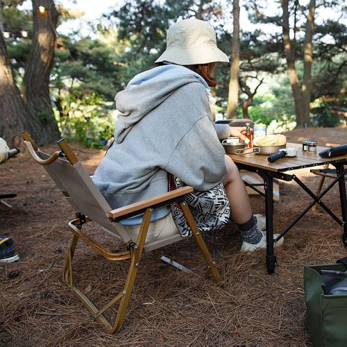  Naturehike Camping Folding Ultralight Chair Outdoor Furniture Backpacking Chair with Wooden Handle Aluminum Bracket Stable Collapsible Camp Chair for Outdoor Hiking,Fishing,Picnic,