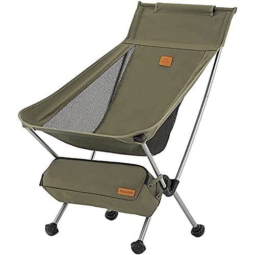  Naturehike Folding Moon Chair Ultralight Portable Outdoor Folding Outdoor Fishing Camping Chair Backrest Stool(M-Green)