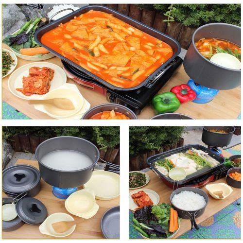  Naturehike Cooking Equipment Cookset Camping Cookware Mess Kit Backpacking Gear Lightweight, Compact, Durable Pot Pan Bowls