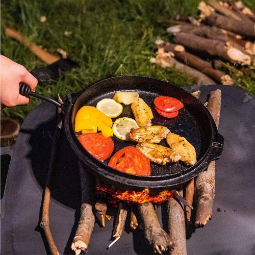  Naturehike Cast Iron Hollow Pot 10 Inch 25cm Cast Iron Dutch Oven Lid Lifter, with Storage Bag, Cooking Pot Oven Steam Direct Fire (Cast Iron)