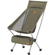 Naturehike Folding Moon Chair Ultralight Portable Outdoor Folding Outdoor Fishing Camping Chair Backrest Stool (L-Green)