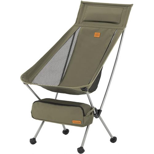  Naturehike Folding Moon Chair Ultralight Portable Outdoor Folding Outdoor Fishing Camping Chair Backrest Stool (L-Green)