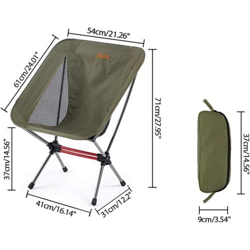  Naturehike Portable Camping Chair - Compact Ultralight Folding Backpacking Chairs, Small Collapsible Foldable Packable Lightweight Backpack Chair in a Bag for Outdoor, Camp, Picnic