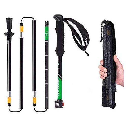  Naturehike Foldable Trekking Pole, Collapsible and Adjustable Hiking Walking Stick Poles for Outdoor Climbing with Lever Lock and Carry Sack(5-Section)