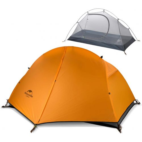  Naturehike Backpacking Camping Tent 1 Person Ultralight Waterproof Compact Portable Lightweight for Outdoor Hiking Cycling Bikepacking, 3-4 Season, Easy Setup, Anti-UV, Large Size