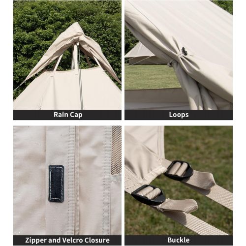  Naturehike Cotton Tent Pyramid Tent Multi-Person Family Glamping