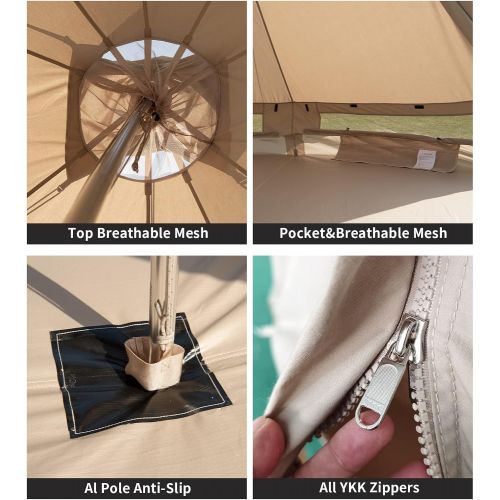  Naturehike Cotton Tent Pyramid Tent Multi-Person Family Glamping