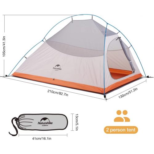  Naturehike Cloud Up Free Standing 2 Person Backpacking Tent Ultralight Double Layer Camping Tents for Two Person