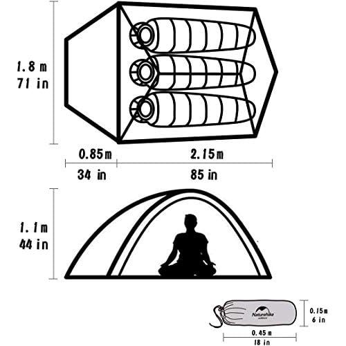  Naturehike Cloud Up Double Layer 3 Person Tent Lightweight Camping Hiking Backpacking Tent