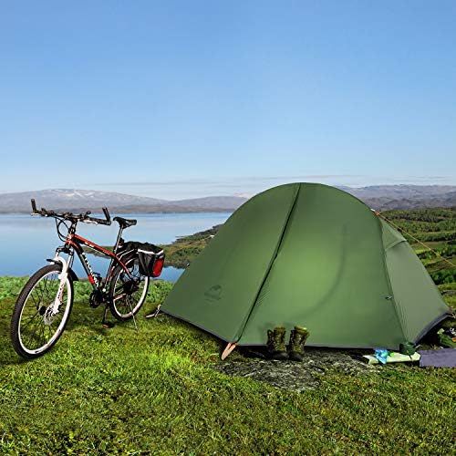  Naturehike Backpacking Camping Tent 1 Person Ultralight Waterproof Compact Portable Lightweight for Outdoor Hiking Cycling Bikepacking, 3-4 Season, Easy Setup, Anti-UV, Large Size