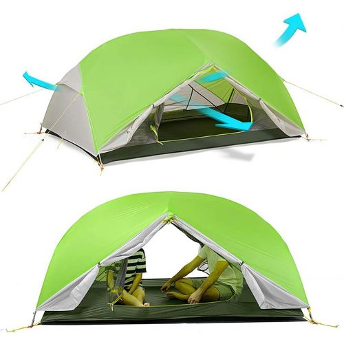  Naturehike Camping Tent Double Layer Waterproof 3 Season Tent for 2 Person (Gray)