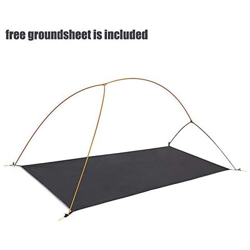  Naturehike Camping Dome Tent for 1/2 Person Double Layer 3 Seasons Waterproof PU4000+ with Free Groundsheet and Storage Bag Suitable for Backpacking Cycling Camping Travel Scouting