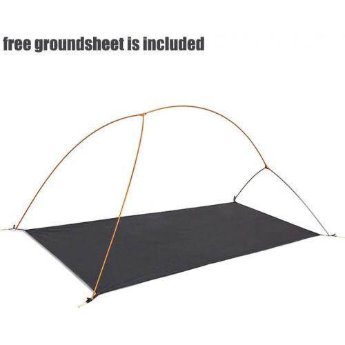  Naturehike Camping Dome Tent for 1/2 Person Double Layer 3 Seasons Waterproof PU4000+ with Free Groundsheet and Storage Bag Suitable for Backpacking Cycling Camping Travel Scouting