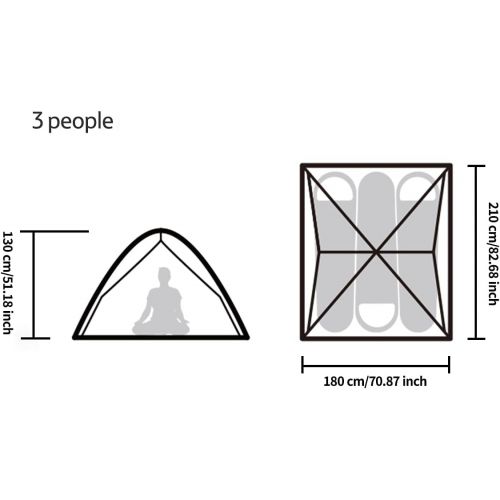  Naturehike 3 Person Pop Up Tent Outdoor Protable Travelling Hiking Camping Dual-Purpose Automatic Tent