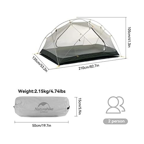 Naturehike Mongar 2 Person 3 Season Camping Tent Ultralight Backpacking Tent for Hiking Cycling