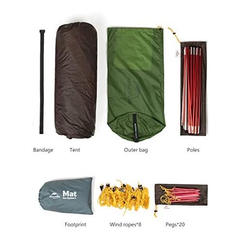  Naturehike Opalus Backpacking Tent 2-4 Person Lightweight Waterproof Camping Tent with Footprint