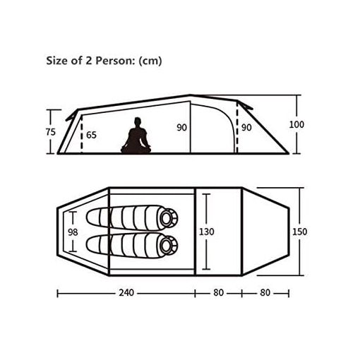  Naturehike Opalus Backpacking Tent 2-4 Person Lightweight Waterproof Camping Tent with Footprint