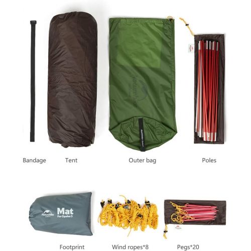  Naturehike Opalus Backpacking Tent 2-4 Person Lightweight Waterproof Camping Tent with Footprint
