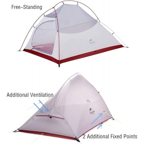  Naturehike Cloud-Up 1 2 3 Person Lightweight Backpacking Waterproof Tent Easy Setup - 4 Season for Outdoor Camping,Backpacking,Hiking,Mountaineering Travel