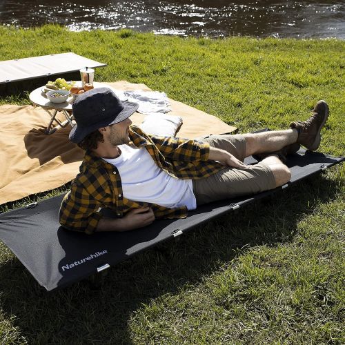  [아마존베스트]Naturehike Ultralight Folding Camping Cot Bed，Portable Compact Cot for Adults Camping,Hiking,Lightweight Backpackings,Heavy Duty Support 330 Lbs