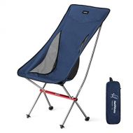 Naturehike Lightweight High Back Folding Camping Chair Portable Compact Heavy Duty 300lbs for Adults, Hiking, Outdoor Camp, Backpacking, Festival, Travel, Beach, Picnic, Fishing wi